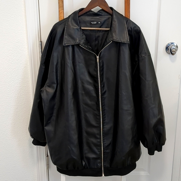 Shein Curve Jackets & Blazers - Black Faux Leather Jacket 4X